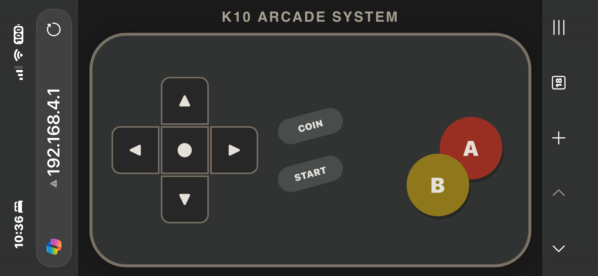 The WiFi Gamepad interface